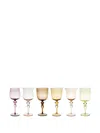 Bitossi Home Goblet Wine Glasses (set Of 6) In Multi