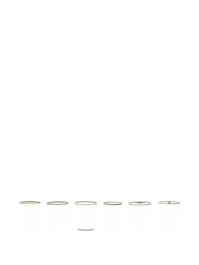 Bitossi Home Gold-tone Trim Tumblers (set Of Six) In Transparent