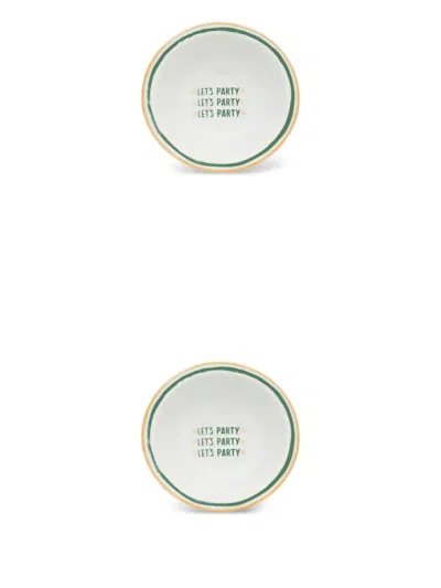 Bitossi Home Let's Party Bowls (set Of Two) In White