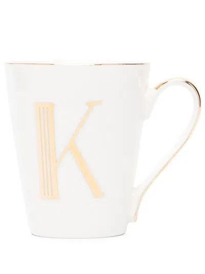 Bitossi Home Letter-k Porcelain Mug In 白色