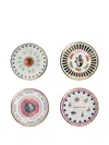 Bitossi Home Little Printed Plates Set In Multi