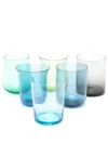 Bitossi Home Mixed-shape Tumblers (set Of 6) In Blue