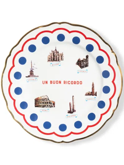 Bitossi Home Monuments Porcelain Dinner Plate (26.5cm) In White