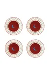 Bitossi Home Moon Plates (set Of Four) In White