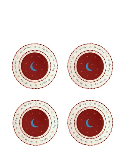 Bitossi Home Moon Plates (set Of Four) In White