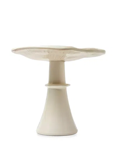 Bitossi Home Mushroom-design Cake Stand In Brown