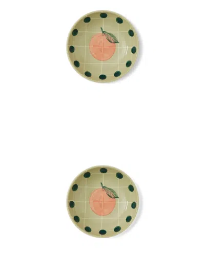 Bitossi Home Orange-print Bowl (set Of Two) In Green