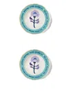 Bitossi Home Peonia-print Deep Plates (set Of Two) In White
