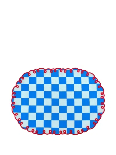 Bitossi Home Placemats With Embroidered Edge Set (set Of Two) In Blue