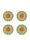 Bitossi Home Printed Plate (set Of Four) In Green