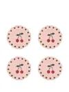 Bitossi Home Printed Plate (set Of Four) In Pink