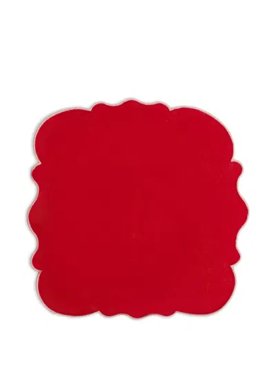 Bitossi Home Scalloped Napkin Set (set Of Two) In Red