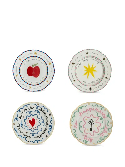 Bitossi Home Scalloped Plate (set Of Four) In Multi