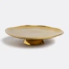 Bitossi Home La Tavola Scomposta Cake Stand In Gold Irregular Edge