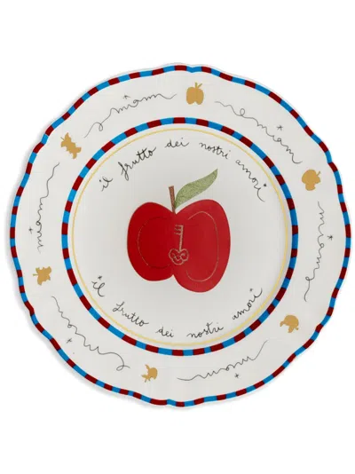 Bitossi Home Small Apple Porcelain Plate (16.5cm) In White