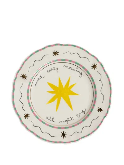 Bitossi Home Star-print Plate In White