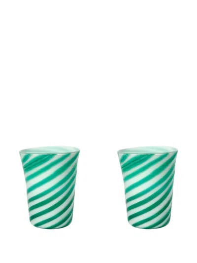 Bitossi Home Striped Glass Set (two-person Setting) In Multi