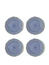 Bitossi Home Striped-radial Plate Set In Blue