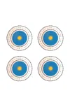 Bitossi Home Sun Fruit Plates (set Of Four) In Blue