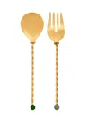 Bitossi Home Torchon Salad Servers Set In Gold