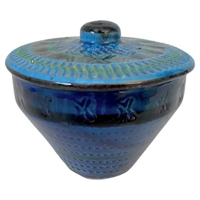 Pre-owned Bitossi Italian Ceramic  Lidded Jar Or Bowl In Gray