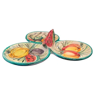 Pre-owned Bitossi Italian Hand Painted Ceramic Fruit Bowl Circa 1950's In Sand