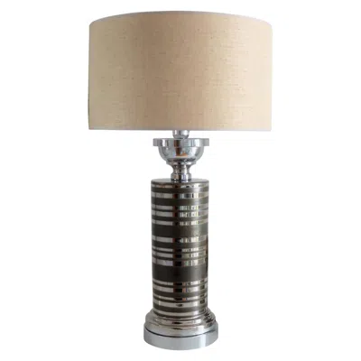 Pre-owned Bitossi Italian Mid Century Ceramic Table Lamp In Platinum Glaze By Aldo Londi, 1970s In Brown