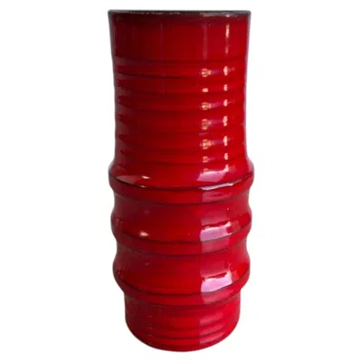 Pre-owned Bitossi Italian Mid-century Modern Glazed Ceramic Vase By , Red, 1960s