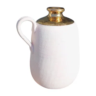 Pre-owned Bitossi Italian Pink Vase Ceramic Gold 24kt  Aldo Londi 1970