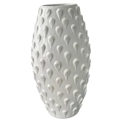 Pre-owned Bitossi Italian Space Age White Vase In Glazed Ceramic By  1970s