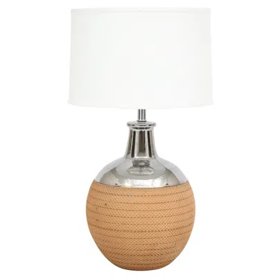 Pre-owned Bitossi Lamp, Ceramic, Metallic Silver Glaze, Terracotta Honeycomb, 1970s Italy In Sand