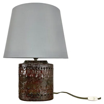 Pre-owned Bitossi Large 25cm Abstract Pattern Ceramic Table Light By  Attrib., Italy, 1970s In Transparent