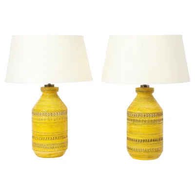 Pre-owned Bitossi Large  Yellow Lamps, Italy 1960's