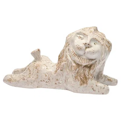 Pre-owned Bitossi Large Ceramic Lion Attributed To Aldo Londi For , 1970s In Sand
