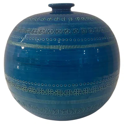 Pre-owned Bitossi Large Rimini Blu Aldo Londi For  Vase In Blue
