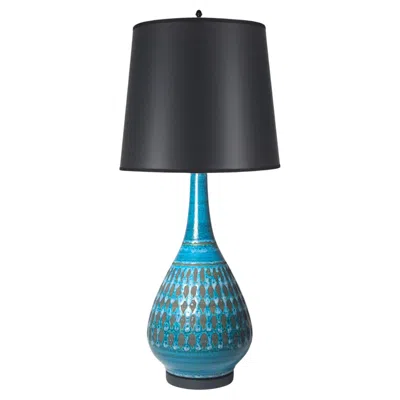 Pre-owned Bitossi Large Vintage Modern Pottery Lamp Manner Of Aldo Londi For  In Black