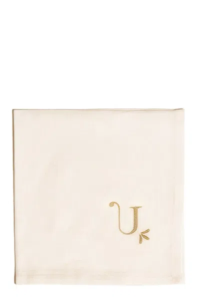 Bitossi Letter Napkin 'u' In White