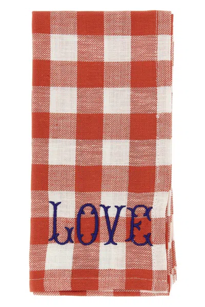 Bitossi 'love' Napkin In Red