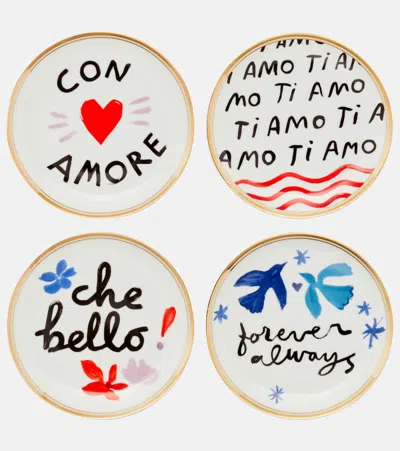 Bitossi Love Set Of 4 Dessert Plates