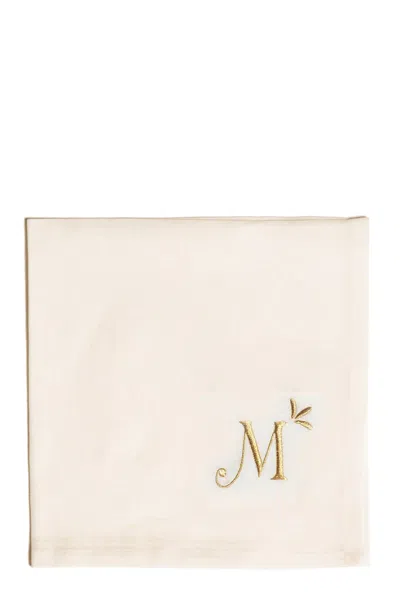 Bitossi 'm' Napkin In White