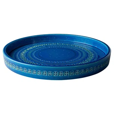 Pre-owned Bitossi Medium Blue Decorative Plate By Aldo Londi
