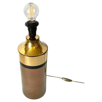 Pre-owned Bitossi Metallic Glazed Ceramic Table Lamp By  For Bergboms From The 1960s In Brown