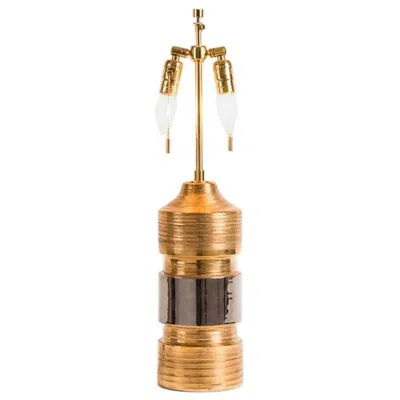 Pre-owned Bitossi Metallic Glazed Ceramic Table Lamp By  For Bergboms, Italy, Circa 1970 In Brown