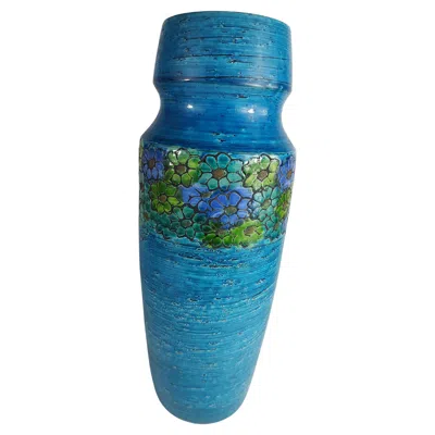 Pre-owned Bitossi Mid Century Modern Tall Rimini Blue Vase  & Aldo Londi Rosenthal Netter