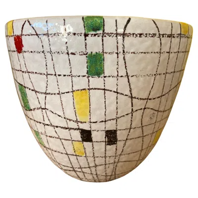 Pre-owned Bitossi Mid Century Modern Vase Or Planter By  Italy In Sand