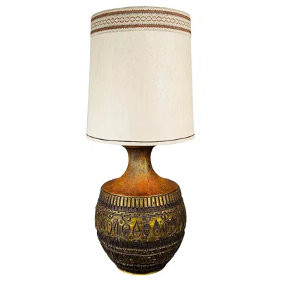 Pre-owned Bitossi Mid-century  Style Bronze Toned Brutalist Table Lamp 1960s In Sand