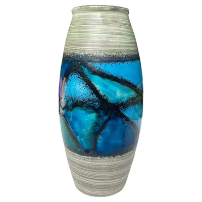 Pre-owned Bitossi Midcentury  Vase By Aldo Londi In Blue