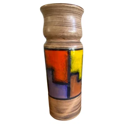 Pre-owned Bitossi Midcentury  Vase By Aldo Londi In Brown