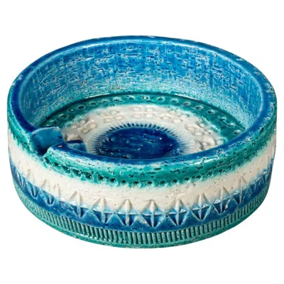 Pre-owned Bitossi Mid-century Italian Ashtray Or Catchall Dish By Aldo Londi For  C.1950 In Blue