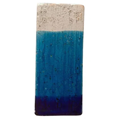 Pre-owned Bitossi Mid-century Italian Minimalist Blue And White Pottery Vase From , 1960s